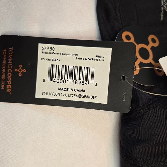 TOMMIE COPPER Women Shoulder Support, Posture Compression Shirt Sz L Black - Picture 11 of 12
